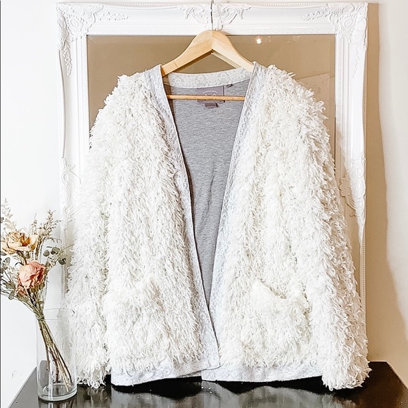 Holiday Sparkle Teddy Bear Coat - Cream White